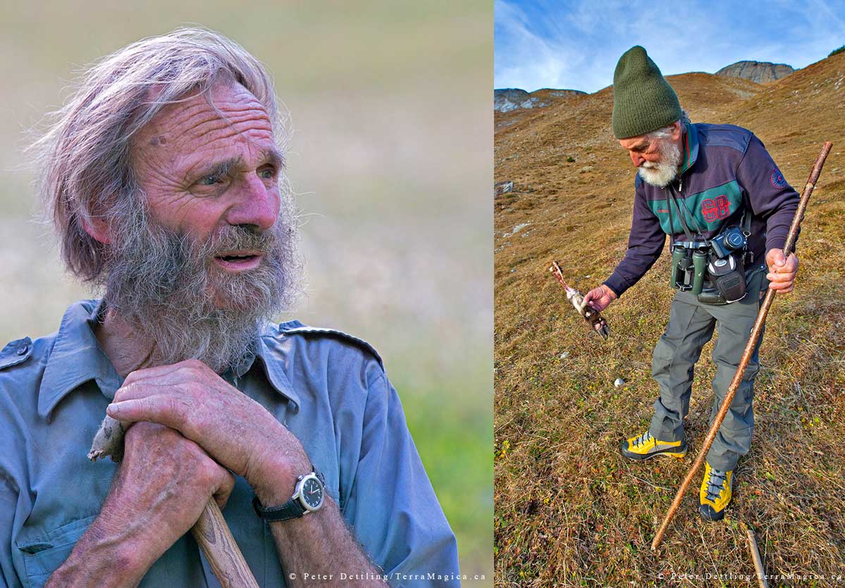 sheep farmer Lieni Schneller and Former game warden Georg Sutter by Peter A. Dettling ©