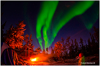 Aurora over campers at Prelude Territorial Park near Yellowknife, NWT by Robert Berdan ©
