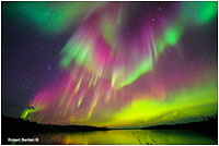 Aurora borealis over Pontoon Lake, Northwest Territories by Robert Berdan ©