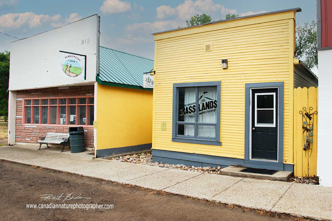 A couple of stores and a massage service in Val Marie by Robert Berdam ©