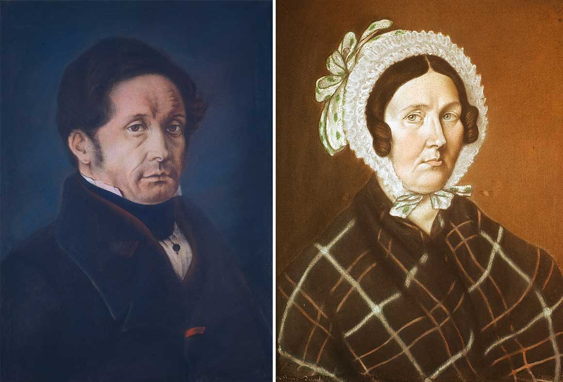 Paintings by Louis Pasteur of his parents Left: Jean-Joseph Pasteur 1842 and de Jeanne Étiennette Roqui 1836.