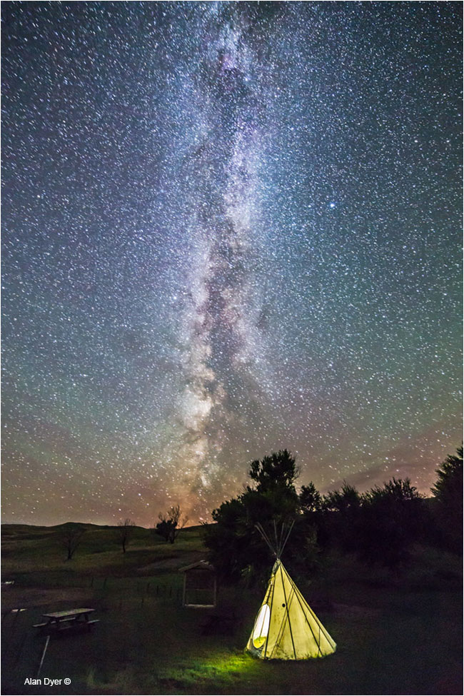 Tipi and Milky Way at Grasslands  by Alan Dyer ©