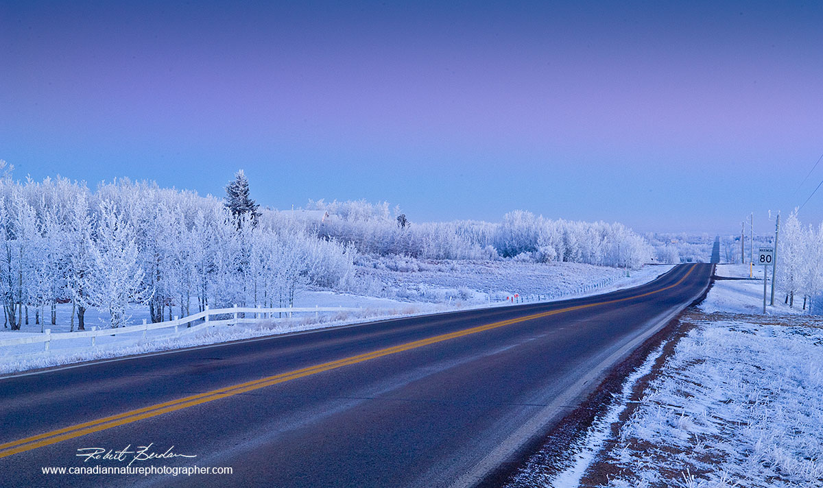 Bearspaw road in north Calgary winter Robert Berdan ©