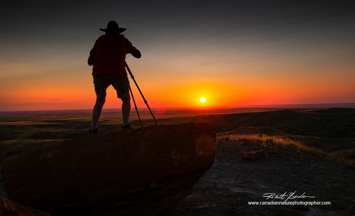 Photographer at Red Rock Coulee at sunset by Robert Berdan ©