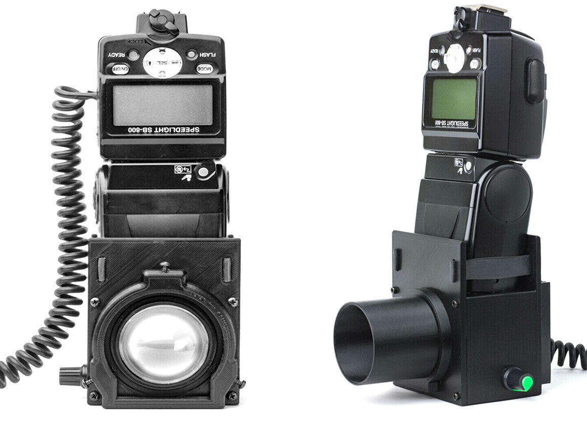 LED light source and flash holder for photomicrography 