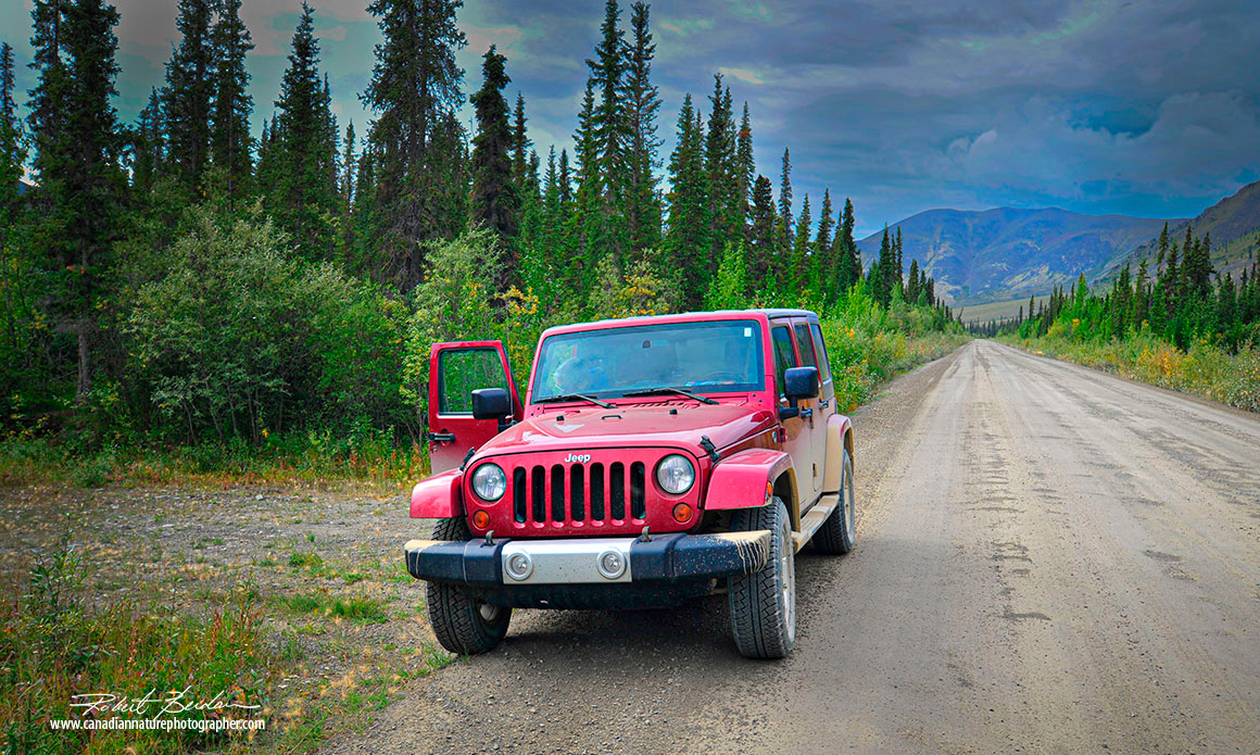 Jeep Wrangler on the Dempster highway