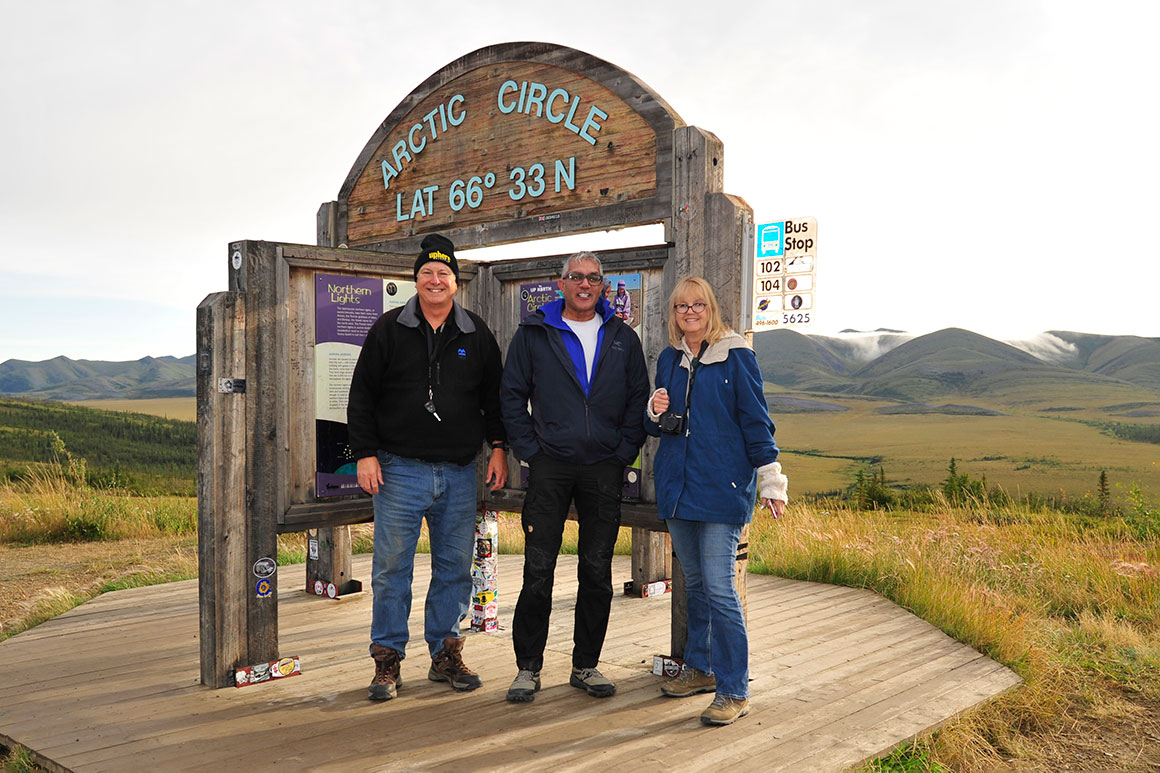Arctic circle marker, Robert Berdan, Kamal Varma and Donna Berdan