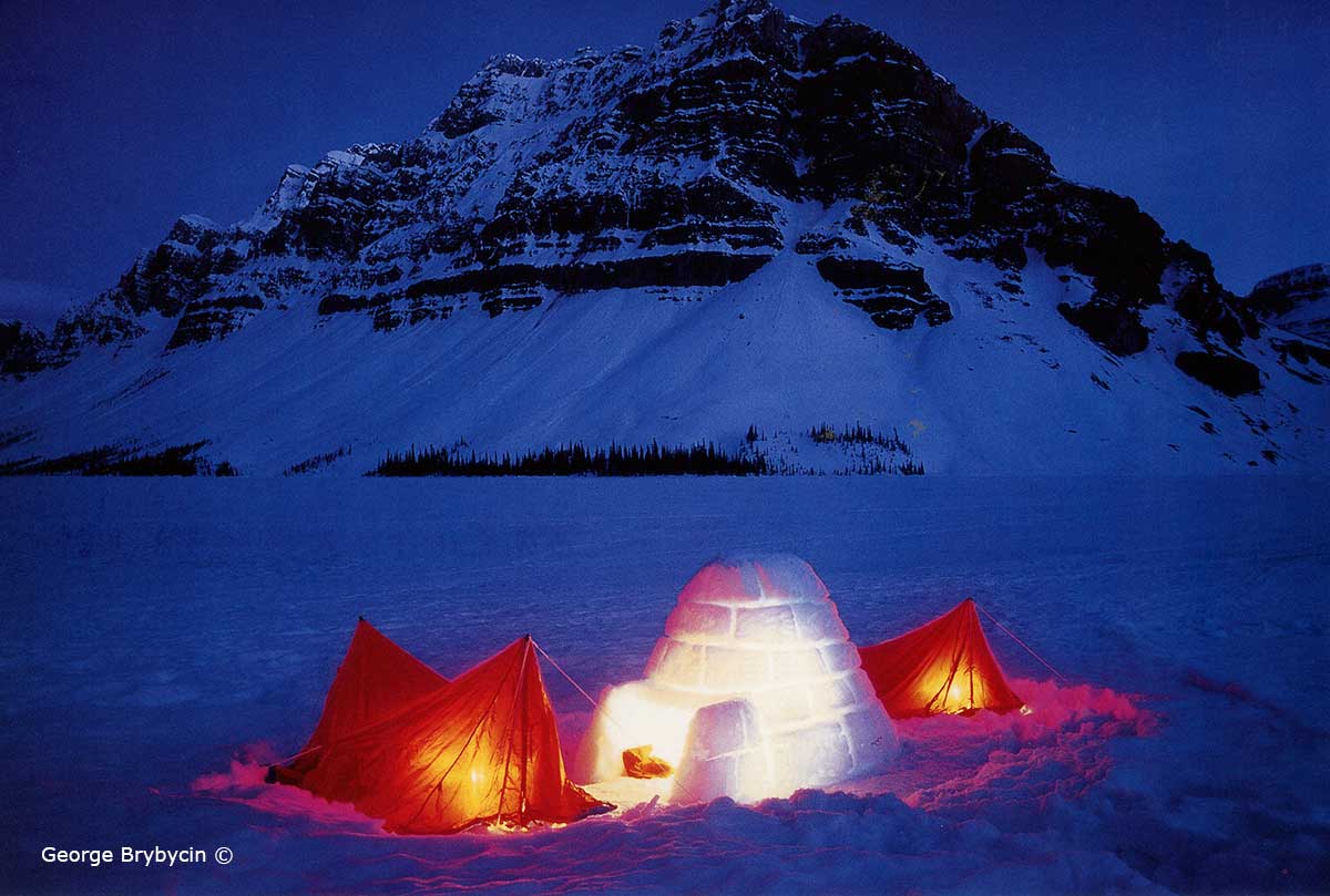 Winter camping on Bow lake by George Brybycin ©
