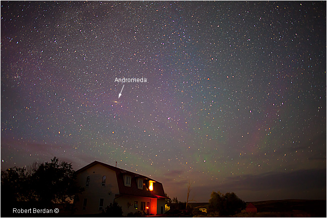 Night sky and Andromeda galaxy over The Crossing Resort by Robert Berdan ©