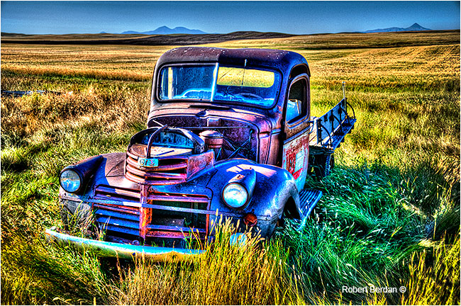 Single tone mapped HDR image of truck on the prairie by Robert Berdan ©