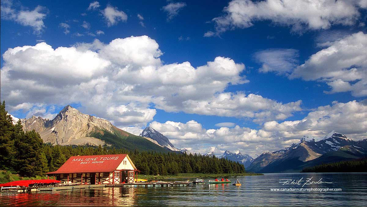 Maligne Lake boat house, Jasper National Park by Robert Berdan ©