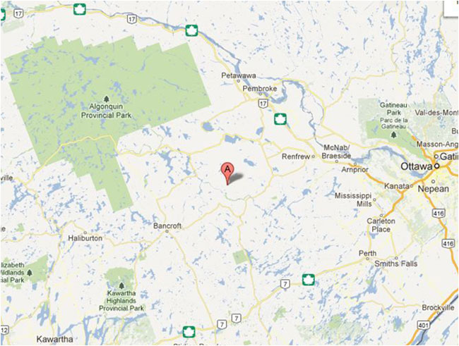 Map of the Central Highlands Ontario 