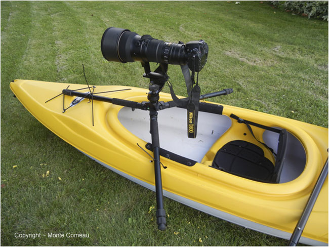 Camera mounted on kayak by Monte Comeau ©