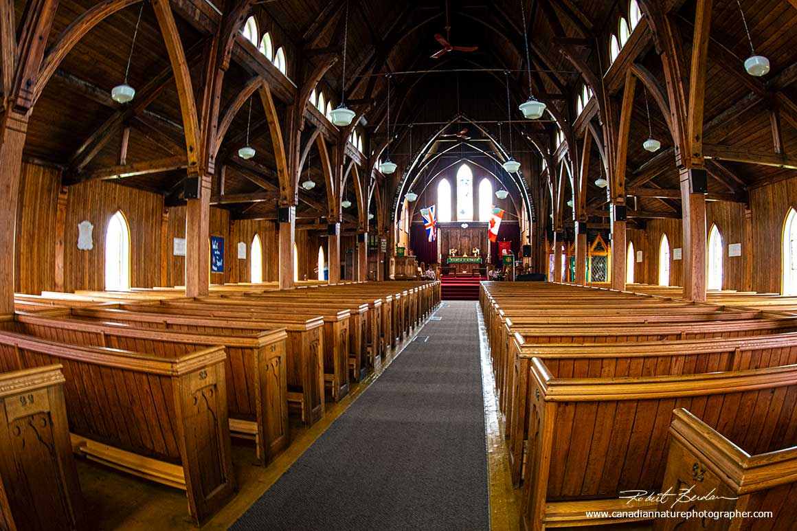 Inside St. Paul's Anglican Church in Trinity, Newfoundland. The church is still used for public worship and is open to the public for visitation by Robert Berdan ©