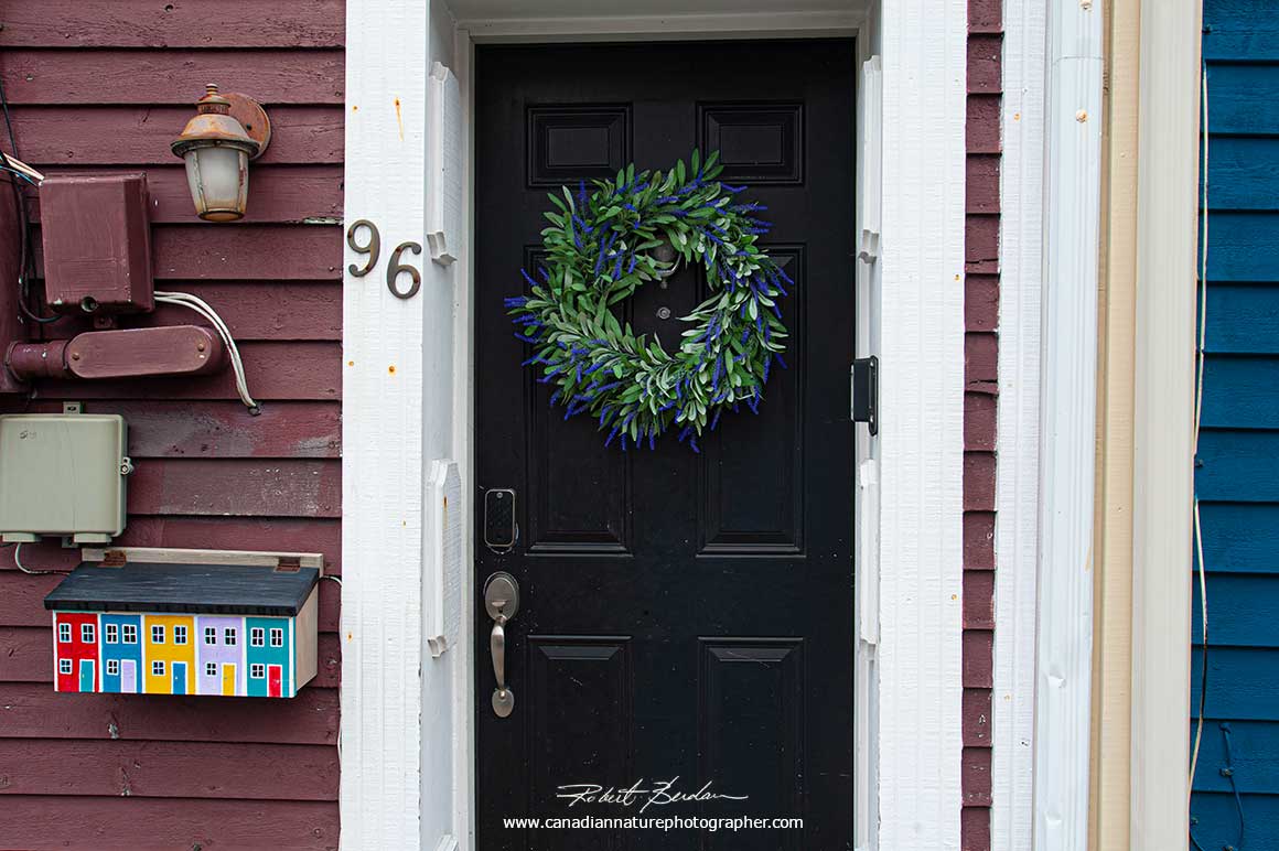 Colorful mailbox and wreath on this home in St. John's Newfoundland by Robert Berdan ©