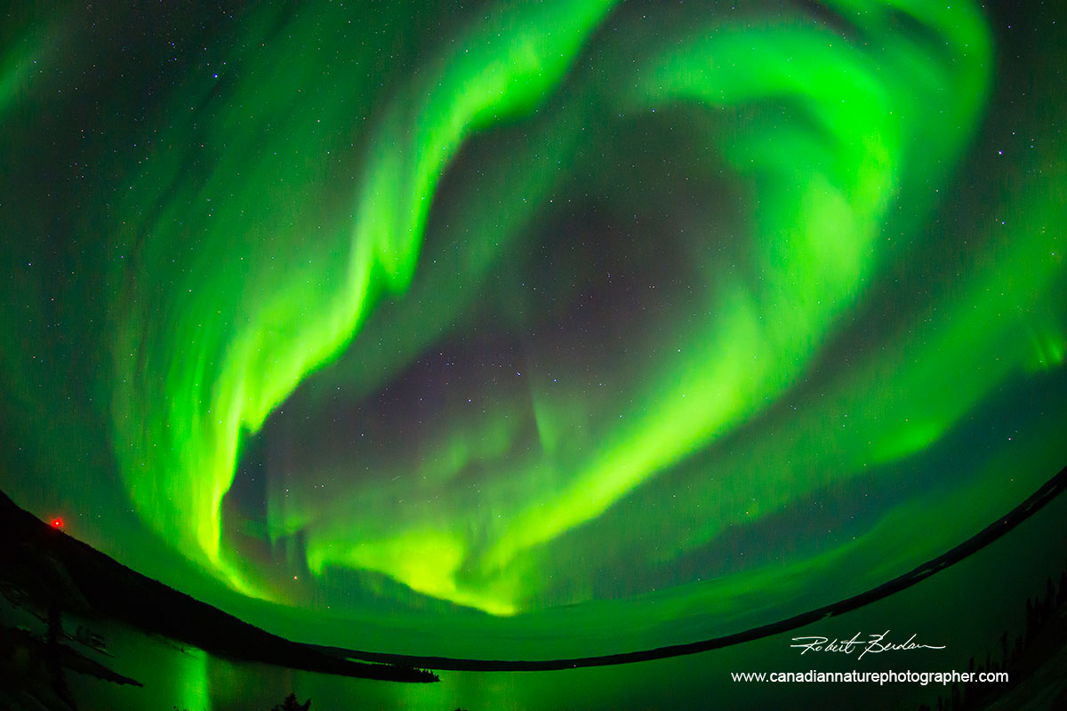 Aurora borealis over Prelude Lake NT by Robert Berdan 
