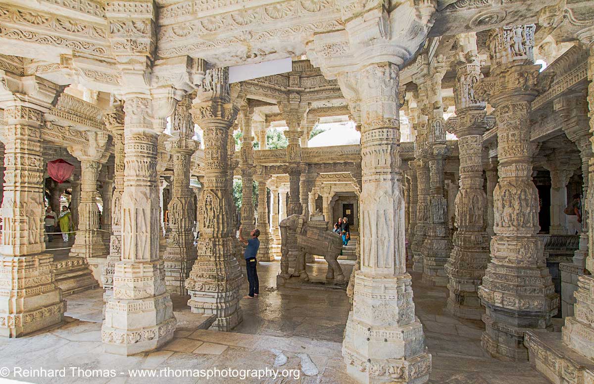 columns inside the Ranakpur Jain Temple by Rienhard Thomas ©