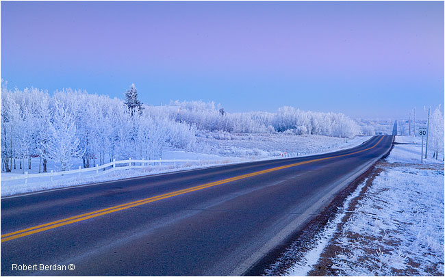 Bearspaw road around sunrise in winter by Robert Berdan ©