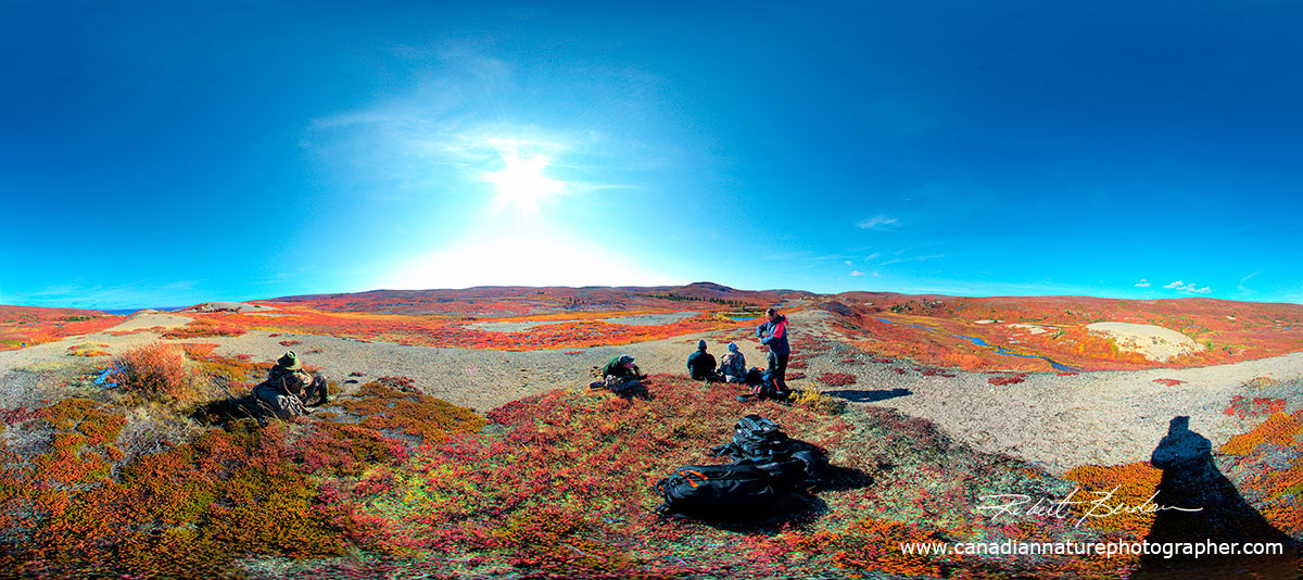 360 degree panorama from on top of an Esker at Esker Bay, Point Lake by Robert Berdan ©