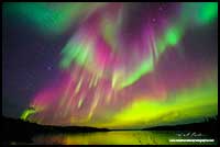 Aurora Borealis over Pontoon Lake near Yellowknife by Robert Berdan