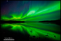 Aurora Borealis over Pontoon Lake, Yellowknife, NT by Robert Berdan