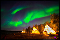 Aurora Borealis - northern lights, Aurora village Yellowknife, NT by Robert Berdan