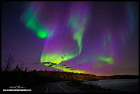 Aurora Borealis over the Ingraham Trail outside Yellowknife, NT by Robert Berdan