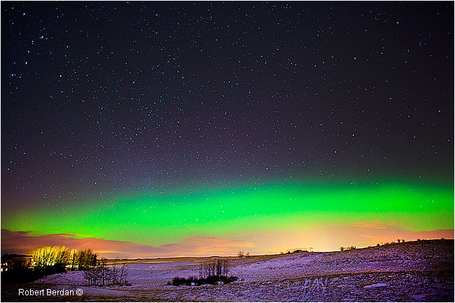Aurora over farmers field by Robert Berdan ©