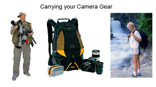 Carrying your camera gear in a vest, or camera bag 