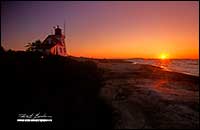 Brebeuf Island Lighthouse at sunset by Robert Berdan