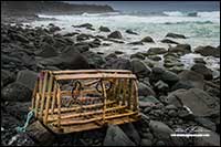Lobster trap on shoreline Newfloundland by Robert Berdan