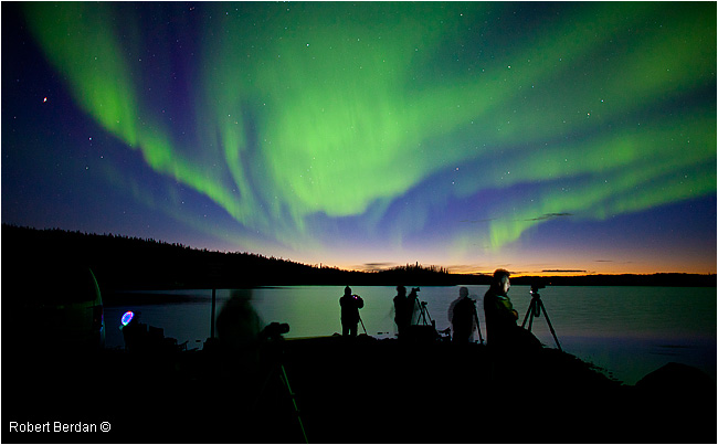 Aurora photographers gather at Prelude lake by Robert Berdan ©
