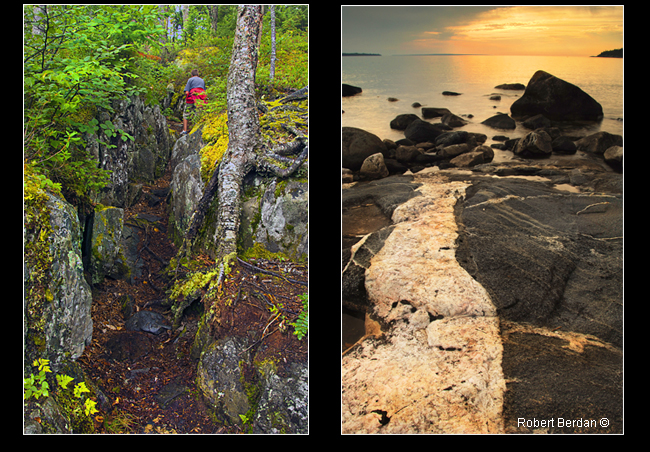 Trail in Pukaskwa and Dye in granite Katherin Cove by Robert Berdan ©