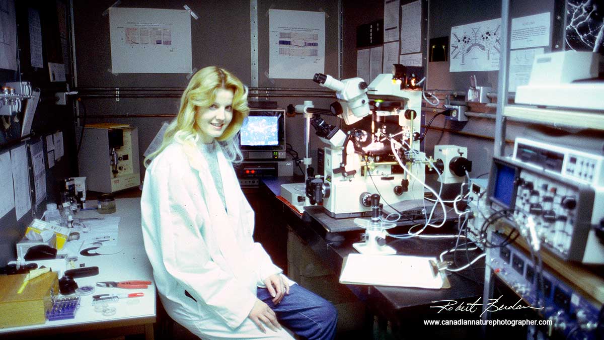 Donna Berdan in laboratory by Robert Berdan 