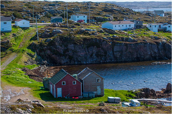 Fishing huts in Tilting Fogo Island Newfoundland by Robert Berdan ©