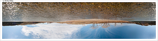 Panorama of the Oldman river flipped upside down by Robert Berdan ©