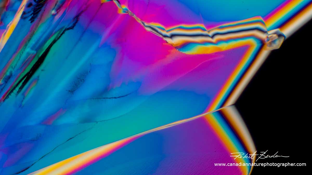 Citric acid crystals by Polarized light microscopy - Abstract art by Robert Berdan ©