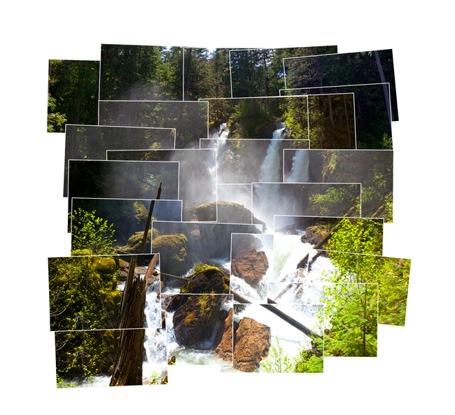 Hockney style montage of Begbie creek waterfalls by Robert Berdan &copy;