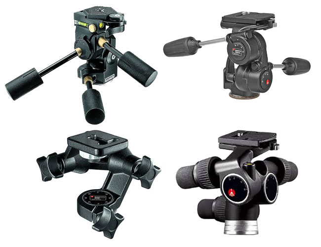 Three way pan tilt heads from Manfrotto