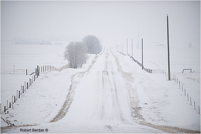 Back road in winter by Robert Berdan 